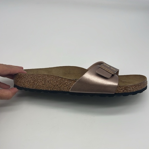 Birkenstock - Madrid Birko Flor One Adjustable Strap Slip On Copper Sandal SZ 9 - Picture 13 of 16